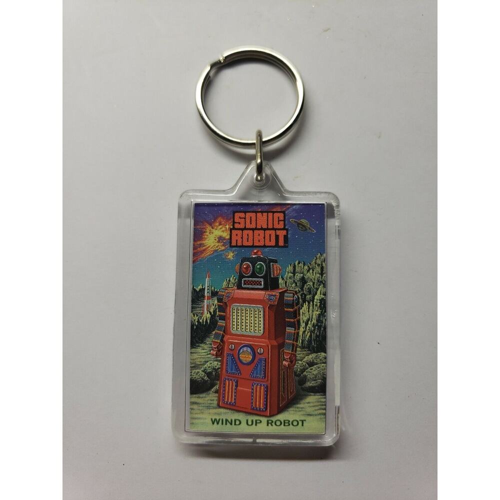 Vintage "Radicon Robot" wind up Robot Key Chain NOS "Sonic Robot" 158